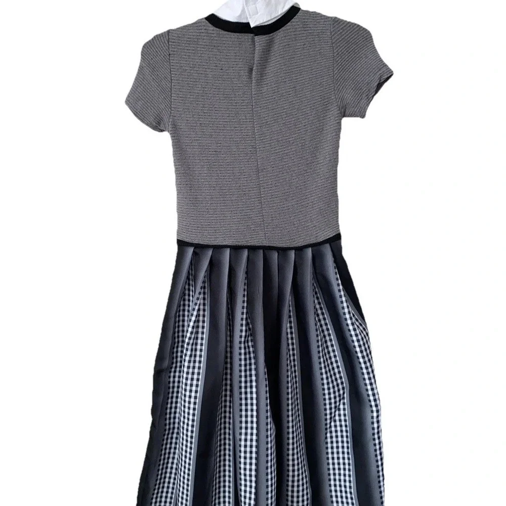 Wednesday Addams School Uniform Dress Kids Large Grey Gingham Cosplay Costume